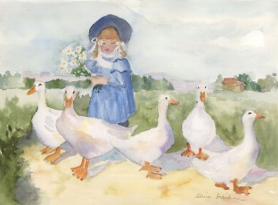 Ducks and Girl
