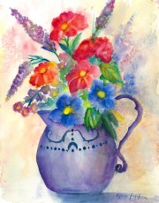 Flowers In The Purple Pitcher